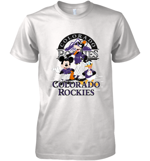 Colorado Rockies Mickey Donald And Goofy Baseball Premium Men's T-Shirt