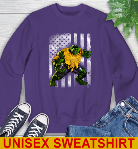 Pittsburgh Pirates Hulk Marvel Avengers MLB Baseball American Flag Sweatshirt 4