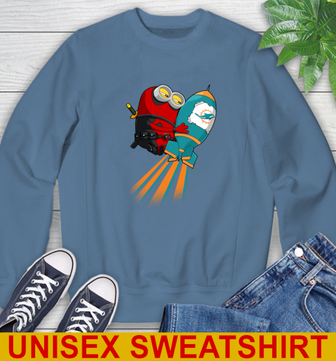 NFL Football Miami Dolphins Deadpool Minion Marvel Shirt Sweatshirt 10