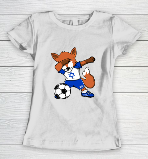 Dabbing Fox Israel Soccer Fans Jersey Israeli Football Lover Women's T-Shirt