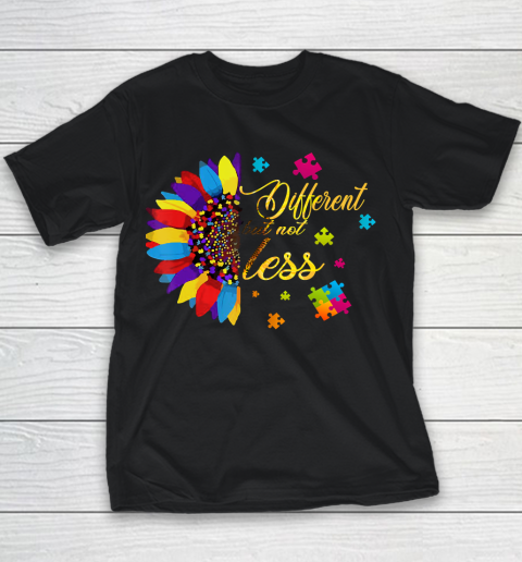 Autism Awareness Sunflower Different but not less Youth T-Shirt