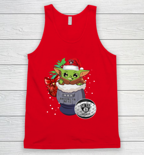 Brooklyn Nets Christmas Baby Yoda Star Wars Funny Happy NBA Tank Top 6