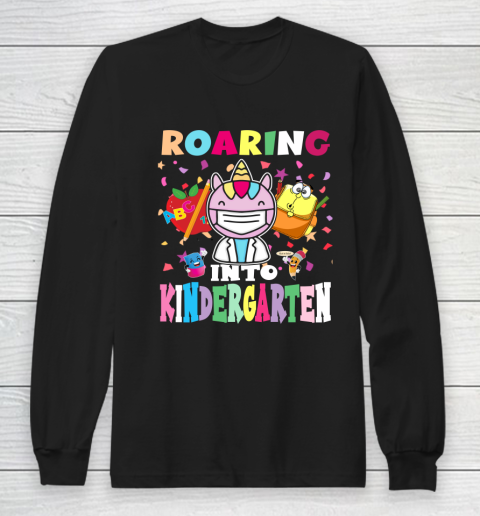 Back to school shirt Roaring into kinderGarten Long Sleeve T-Shirt