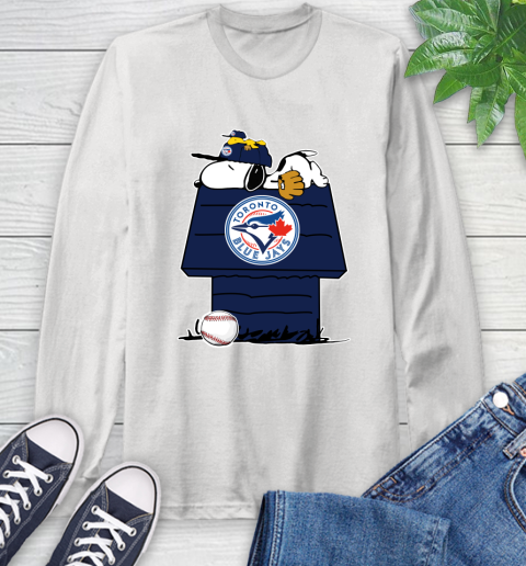 MLB Toronto Blue Jays Snoopy Woodstock The Peanuts Movie Baseball T Shirt Long Sleeve T-Shirt