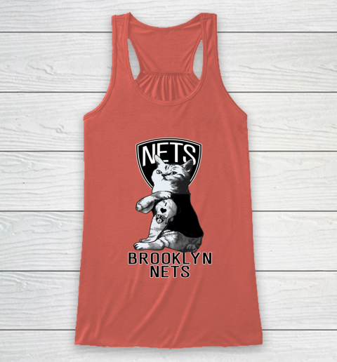 NBA Basketball My Cat Loves Brooklyn Nets Racerback Tank 3
