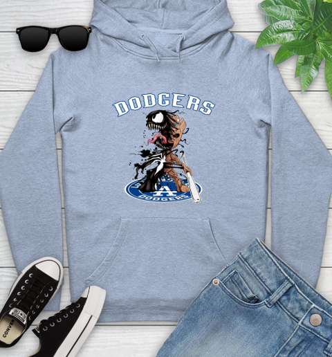 MLB Los Angeles Dodgers Baseball Venom Groot Guardians Of The Galaxy Youth Hoodie 10