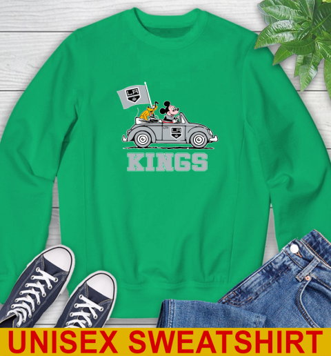 NHL Hockey Los Angeles Kings Pluto Mickey Driving Disney Shirt Sweatshirt 6