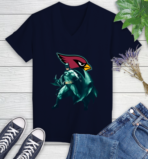NFL Batman Football Sports Arizona Cardinals Women's V-Neck T-Shirt 3