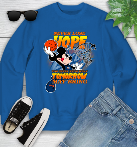 Oklahoma City Thunder NBA Basketball Mickey Disney Never Lose Hope Youth Sweatshirt 7
