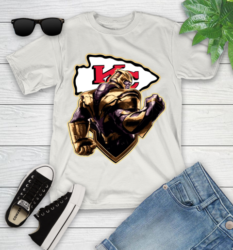 NFL Thanos Avengers Endgame Football Sports Kansas City Chiefs Youth T-Shirt 12
