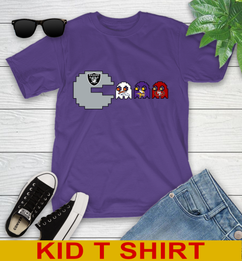 Oakland Raiders NFL Football Pac Man Champion Youth T-Shirt 4