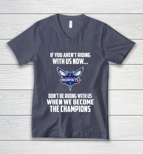 NBA Charlotte Hornets Basketball We Become The Champions V-Neck T-Shirt 7