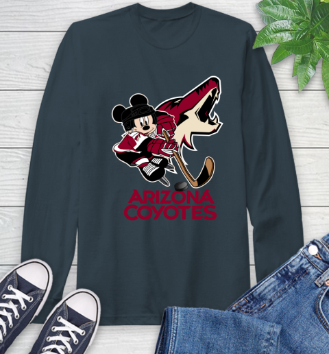 NHL Arizona Coyotes Mickey Mouse Disney Hockey T Shirt Long Sleeve T-Shirt 8