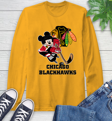 NHL Chicago Blackhawks Mickey Mouse Disney Hockey T Shirt Long Sleeve T-Shirt 3