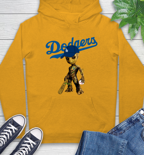 MLB Los Angeles Dodgers Groot Guardians Of The Galaxy Baseball Hoodie 3