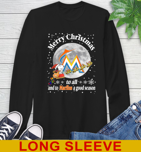 Miami Marlins Merry Christmas To All And To Marlins A Good Season MLB Baseball Sports Long Sleeve T-Shirt