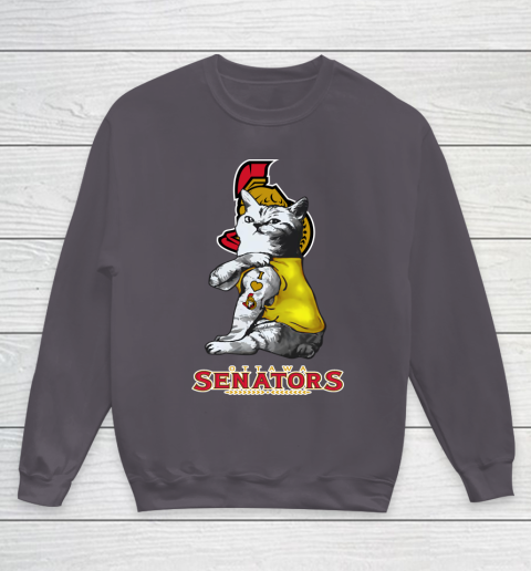 NHL My Cat Loves Ottawa Senators Hockey Youth Sweatshirt 5