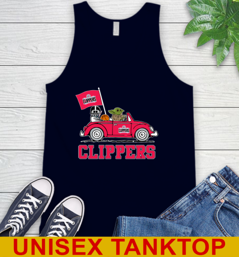 NBA Basketball LA Clippers Darth Vader Baby Yoda Driving Star Wars Shirt Tank Top 3