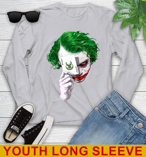 Milwaukee Bucks NBA Basketball Joker Card Shirt Youth Long Sleeve 5