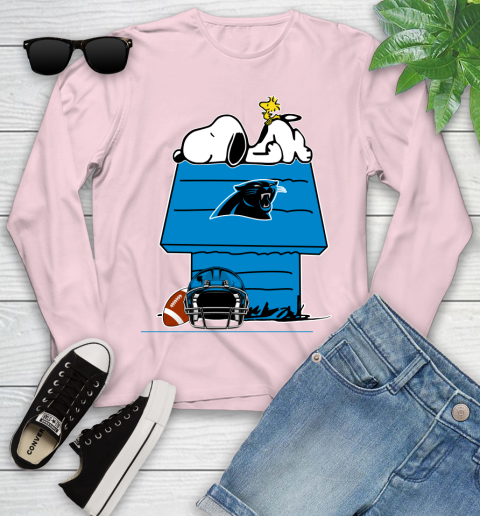Carolina Panthers NFL Football Snoopy Woodstock The Peanuts Movie Youth Long Sleeve 10