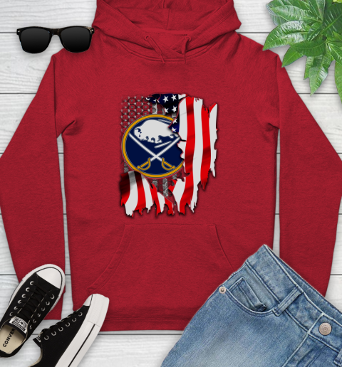 Buffalo Sabres NHL Hockey American Flag Youth Hoodie 12