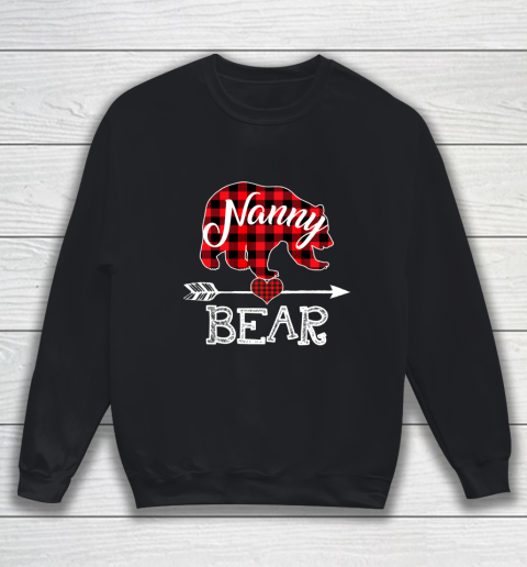Nanny Bear Christmas Pajama Red Plaid Buffalo Family Gift Sweatshirt