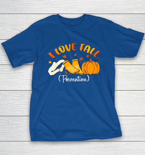 Nurse Fall I Love Fall Prevention Fall Physical Therapy Youth T-Shirt 6