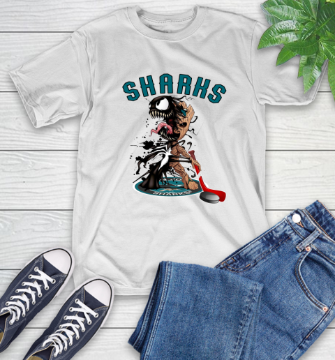 NHL San Jose Sharks Hockey Venom Groot Guardians Of The Galaxy T-Shirt