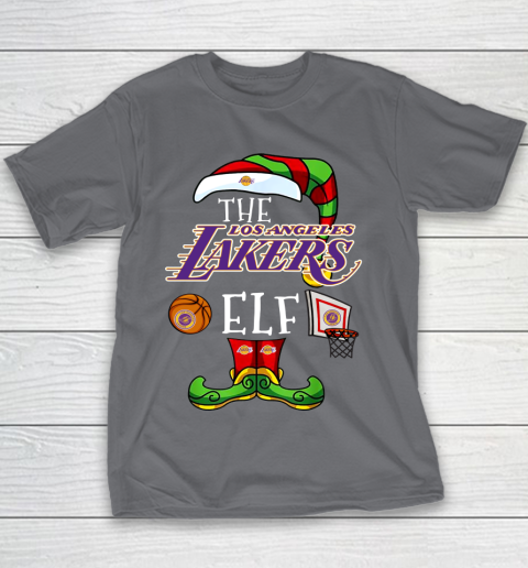Los Angeles Lakers Christmas ELF Funny NBA Youth T-Shirt 5