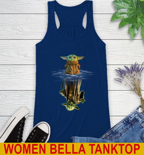 Mandalorian Baby Yoda star wars water reflection Racerback Tank 7