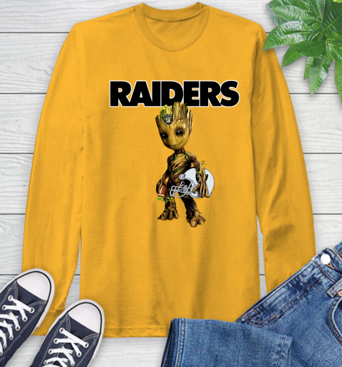 Oakland Raiders NFL Football Groot Marvel Guardians Of The Galaxy Long Sleeve T-Shirt 3