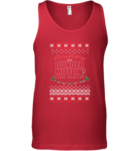 Happy Holidays From Dunder Mifflin Ugly Christmas Adult Crewneck Tank Top