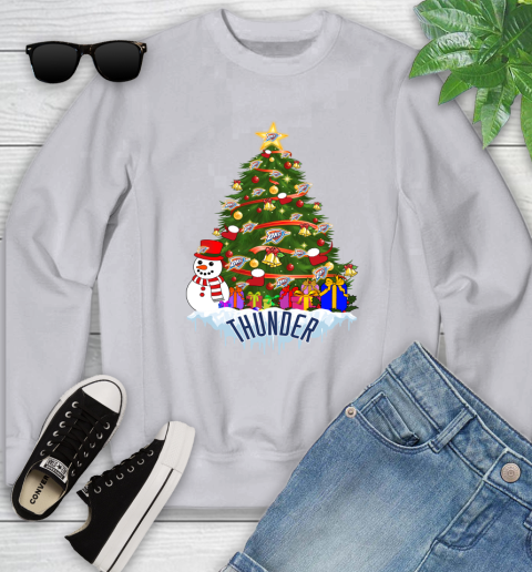 Oklahoma City Thunder Merry Christmas NBA Basketball Sports Youth Sweatshirt 4