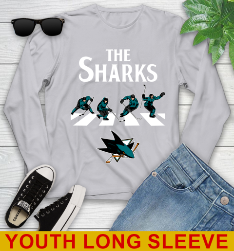 NHL Hockey San Jose Sharks The Beatles Rock Band Shirt Youth Long Sleeve 5