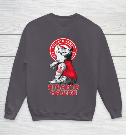 NBA Basketball My Cat Loves Atlanta Hawks Youth Sweatshirt 5