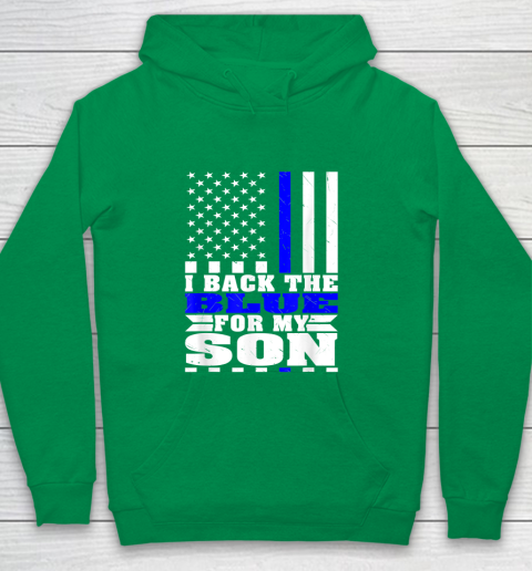 I Back The Blue For My Son Proud Police Mom Dad Cops Parent Thin Blue Line Youth Hoodie 4