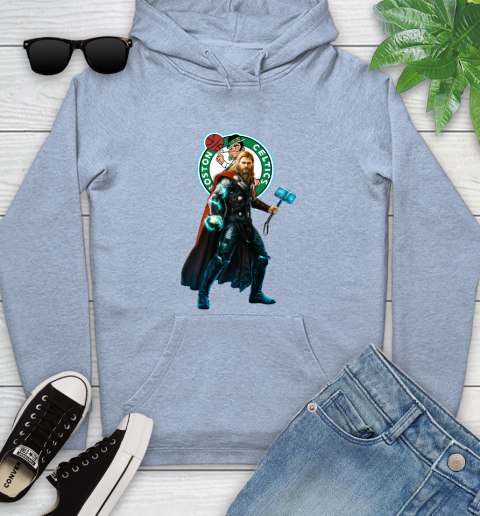 NBA Thor Avengers Endgame Basketball Boston Celtics Youth Hoodie 10