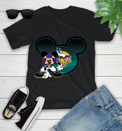 NFL Minnesota Vikings Mickey Mouse Disney Football T Shirt Youth T-Shirt 2