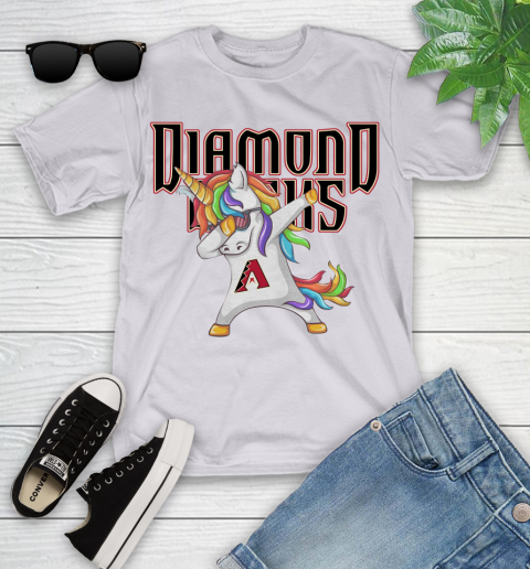 Arizona Diamondbacks MLB Baseball Funny Unicorn Dabbing Sports Youth T-Shirt 4
