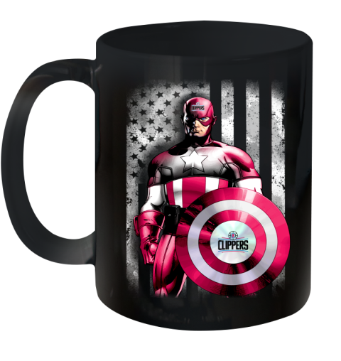 LA Clippers NBA Basketball Captain America Marvel Avengers American Flag Shirt Ceramic Mug 11oz