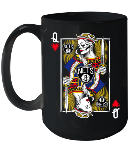 NBA Basketball Brooklyn Nets The Queen Of Hearts Card Shirt Ceramic Mug 15oz