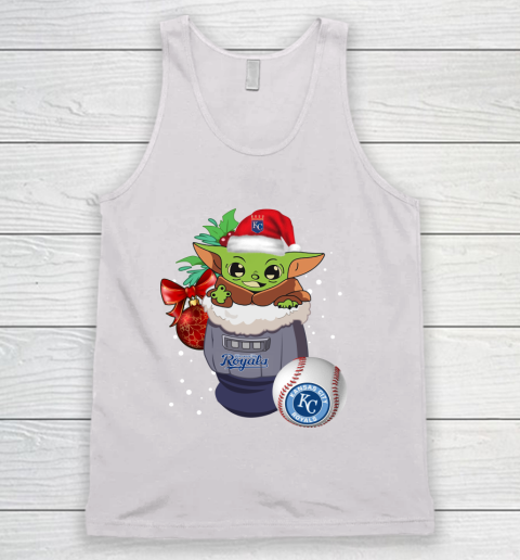 Kansas City Royals Christmas Baby Yoda Star Wars Funny Happy MLB Tank Top 2