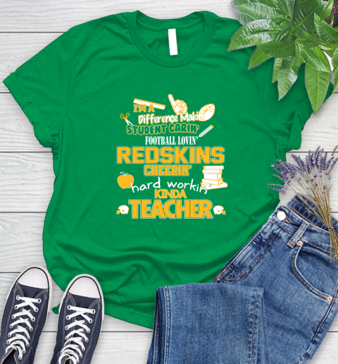 Washington Redskins NFL I'm A Difference Making Student Caring Football Loving Kinda Teacher Women's T-Shirt 9