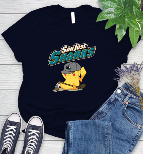 NHL Pikachu Hockey Sports San Jose Sharks Women's T-Shirt 3