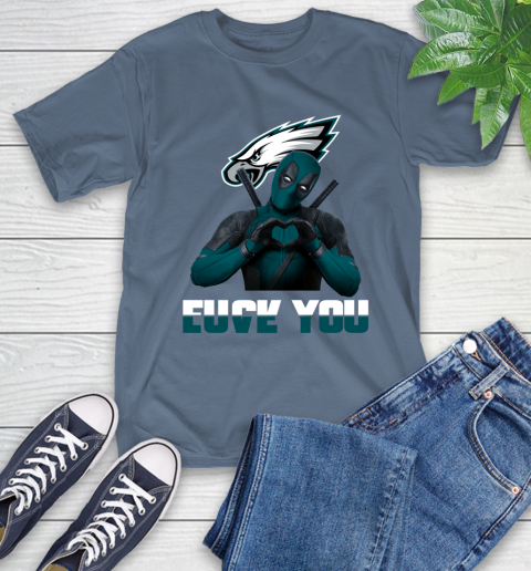 NHL Philadelphia Eagles Deadpool Love You Fuck You Football Sports T-Shirt 8