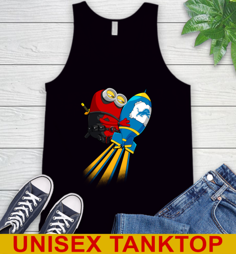 NFL Football Detroit Lions Deadpool Minion Marvel Shirt Tank Top