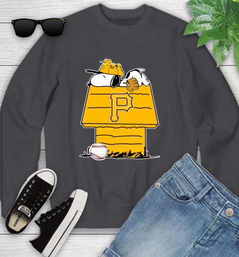 MLB Pittsburgh Pirates Snoopy Woodstock The Peanuts Movie Baseball T Shirt Youth Sweatshirt 6