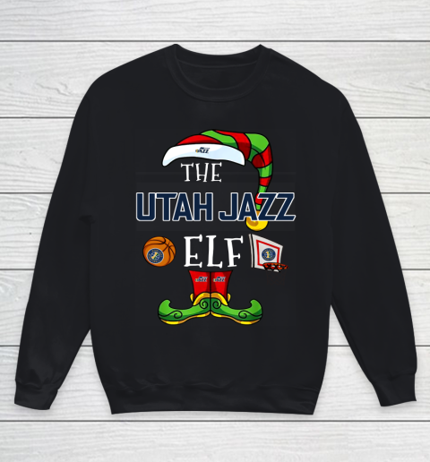 Utah Jazz Christmas ELF Funny NBA Youth Sweatshirt