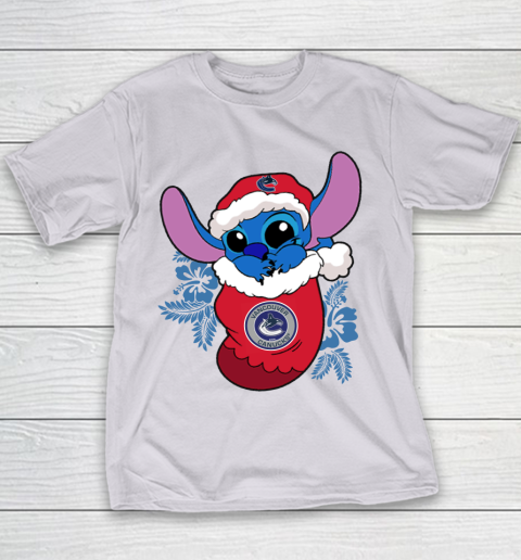 Vancouver Canucks Christmas Stitch In The Sock Funny Disney NHL Youth T-Shirt 5