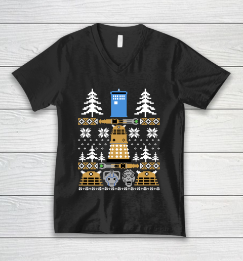 Doctor Who Shirt Doctor Ugly Sweater Who V-Neck T-Shirt